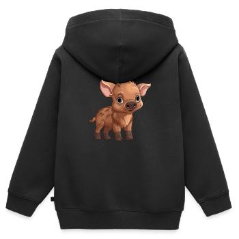 Wildschwein - Kinder Premium Organic Zip Hoodie - Schwarz - Hinten - AI Model Kid Male (0cm)