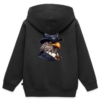 Hawk mafia - Kids Premium Organic Zip-up Hoodie - black - Back - AI Model Kid Male (0cm)