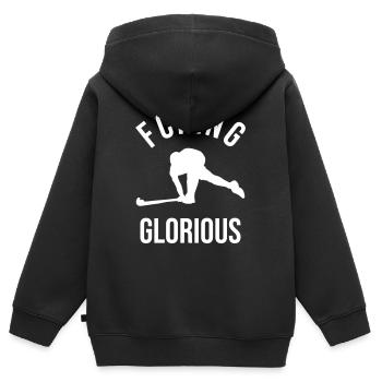 Feldhockey Spieler Geschenk - Kinder Premium Organic Zip Hoodie - Schwarz - Hinten - AI Model Kid Male (0cm)
