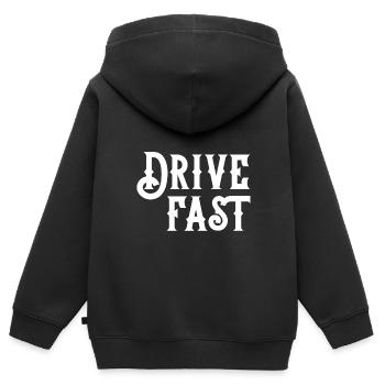 Drive fast - Kinder Premium Organic Zip Hoodie - Schwarz - Hinten - AI Model Kid Male (0cm)