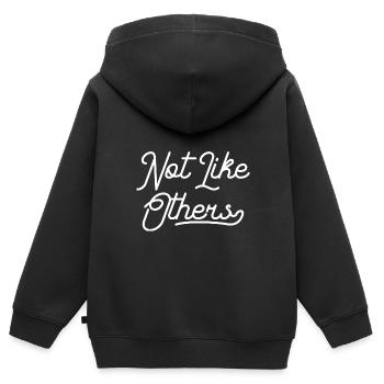 Pas comme les autres - Sweat Premium à capuche zippé enfant bio - noir - Dos - AI Model Kid Male (0cm)