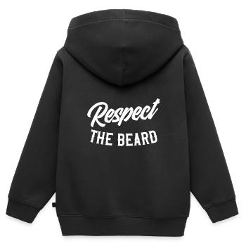 Respect the beard - Kids Premium Organic Zip-up Hoodie - black - Back - AI Model Kid Male (0cm)