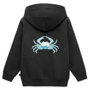 Krabbe - Kinder Premium Organic Zip Hoodie - Schwarz - Hinten - AI Model Kid Male (0cm)