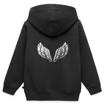 Aile - Sweat Premium à capuche zippé enfant bio - noir - Dos - AI Model Kid Male (0cm)