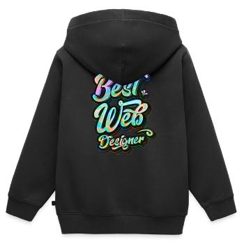 Best Web Designer - Kinder Premium Organic Zip Hoodie - Schwarz - Hinten - AI Model Kid Male (0cm)