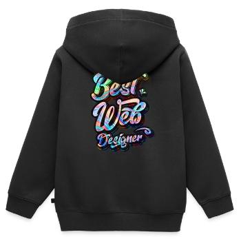 Best Web Designer - Kinder Premium Organic Zip Hoodie - Schwarz - Hinten - AI Model Kid Male (0cm)