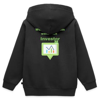 Investor Baby - Kinder Premium Organic Zip Hoodie - Schwarz - Hinten - AI Model Kid Male (0cm)