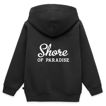 Shore of paradise - Kids Premium Organic Zip-up Hoodie - black - Back - AI Model Kid Male (0cm)