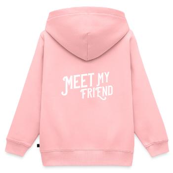 Meet my friend - Kinder Premium Organic Zip Hoodie - Rosa - Hinten - AI Model Kid Female (0cm)