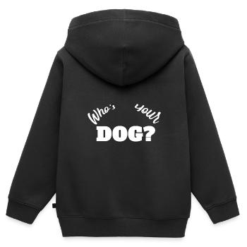 Whos your dog? - Kinder Premium Organic Zip Hoodie - Schwarz - Hinten - AI Model Kid Male (0cm)