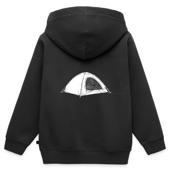 Camping Zelt - Kinder Premium Organic Zip Hoodie - Schwarz - Hinten - AI Model Kid Male (0cm)