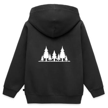 Forêt - Sweat Premium à capuche zippé enfant bio - noir - Dos - AI Model Kid Male (0cm)