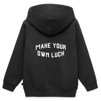 Faites votre propre chance - Sweat Premium à capuche zippé enfant bio - noir - Dos - AI Model Kid Male (0cm)