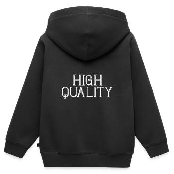 Haute qualité - Sweat Premium à capuche zippé enfant bio - noir - Dos - AI Model Kid Male (0cm)