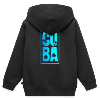 Cuba - Sweat Premium à capuche zippé enfant bio - noir - Dos - AI Model Kid Male (0cm)