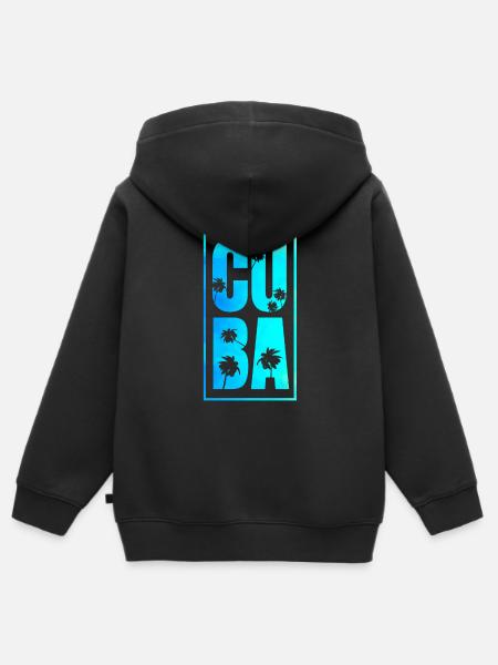 Kuba - Kinder Premium Organic Zip Hoodie - Schwarz