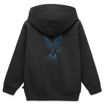Phönix - Kinder Premium Organic Zip Hoodie - Schwarz - Hinten - AI Model Kid Male (0cm)