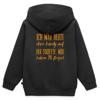Langeweile auf der Toilette - Kinder Premium Organic Zip Hoodie - Schwarz - Hinten - AI Model Kid Male (0cm)