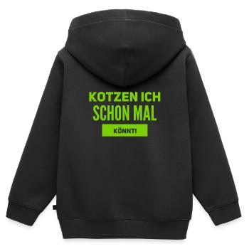 zum kotzen - Kinder Premium Organic Zip Hoodie - Schwarz - Hinten - AI Model Kid Male (0cm)