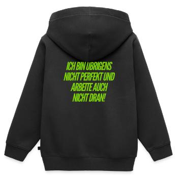 Selbstliebe - Kinder Premium Organic Zip Hoodie - Schwarz - Hinten - AI Model Kid Male (0cm)