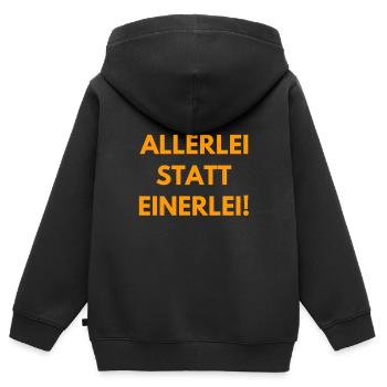 Vielfalt statt Einfalt - Kinder Premium Organic Zip Hoodie - Schwarz - Hinten - AI Model Kid Male (0cm)