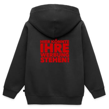 hier könnte ihre Werbung stehen - Kinder Premium Organic Zip Hoodie - Schwarz - Hinten - AI Model Kid Male (0cm)