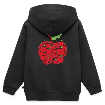 Apples - Kids Premium Organic Zip-up Hoodie - black - Back - AI Model Kid Male (0cm)