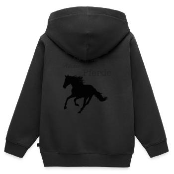 Das Glück dieser Erde auf dem rücken der Pferde - Kinder Premium Organic Zip Hoodie - Schwarz - Hinten - AI Model Kid Male (0cm)