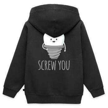 Dentist Dentist dentist dentist funny - Kids Premium Organic Zip-up Hoodie - black - Back - AI Model Kid Male (0cm)
