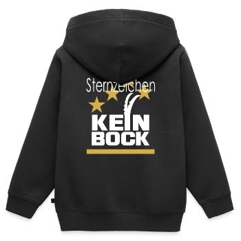 sternzeichen kein bock geschenkidee - Kinder Premium Organic Zip Hoodie - Schwarz - Hinten - AI Model Kid Male (0cm)