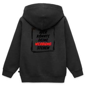 Hier könnte deine Werbung stehen - Kinder Premium Organic Zip Hoodie - Schwarz - Hinten - AI Model Kid Male (0cm)