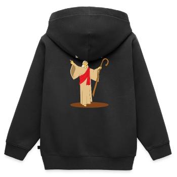 Wololo Priester - Kinder Premium Organic Zip Hoodie - Schwarz - Hinten - AI Model Kid Male (0cm)