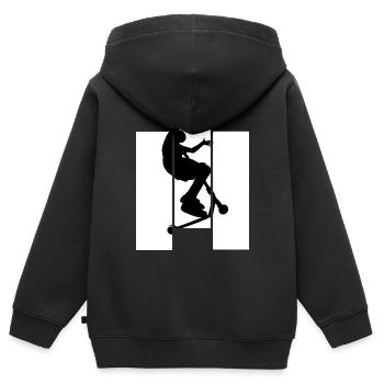 Freestyle-Roller - Kinder Premium Organic Zip Hoodie - Schwarz - Hinten - AI Model Kid Male (0cm)