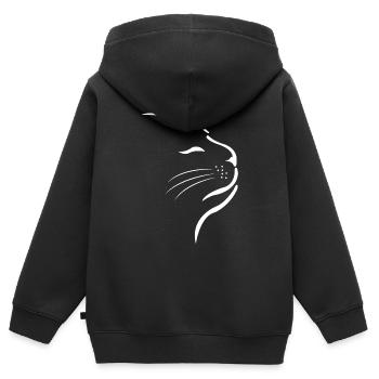 Chat Chat Chat - Sweat Premium à capuche zippé enfant bio - noir - Dos - AI Model Kid Male (0cm)