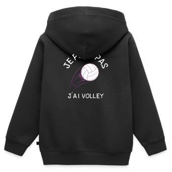 Je Peux Pas J'Ai Volley - Sweat Premium à capuche zippé enfant bio - noir - Dos - AI Model Kid Male (0cm)