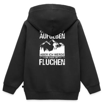 Ich werde nicht aufgeben Bergsteiger wandern - Kinder Premium Organic Zip Hoodie - Schwarz - Hinten - AI Model Kid Male (0cm)