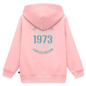 Jahrgang Juni 1973, Retro Geburtstagsgeschenk - Kinder Premium Organic Zip Hoodie - Rosa - Hinten - AI Model Kid Female (0cm)
