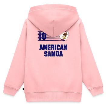 Amerikanisch-Samoa - Kinder Premium Organic Zip Hoodie - Rosa - Hinten - AI Model Kid Female (0cm)