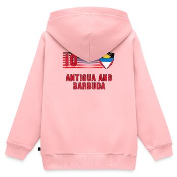 Antigua und Barbuda - Kinder Premium Organic Zip Hoodie - Rosa - Hinten - AI Model Kid Female (0cm)
