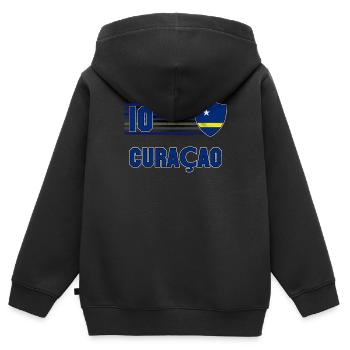 Curaçao - Kids Premium Organic Zip-up Hoodie - black - Back - AI Model Kid Male (0cm)
