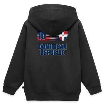 Dominikanische Republik - Kinder Premium Organic Zip Hoodie - Schwarz - Hinten - AI Model Kid Male (0cm)
