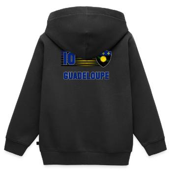 Guadeloupe - Kinder Premium Organic Zip Hoodie - Schwarz - Hinten - AI Model Kid Male (0cm)