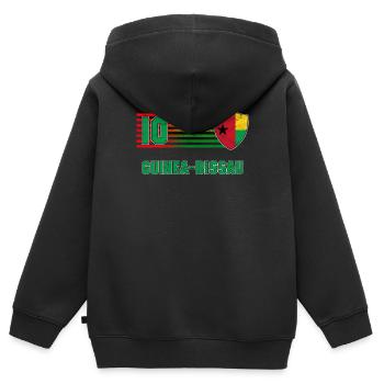 Guinea-Bissau - Kinder Premium Organic Zip Hoodie - Schwarz - Hinten - AI Model Kid Male (0cm)