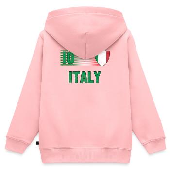 Italie - Sweat Premium à capuche zippé enfant bio - rose - Dos - AI Model Kid Female (0cm)