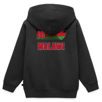 Malawi - Sweat Premium à capuche zippé enfant bio - noir - Dos - AI Model Kid Male (0cm)