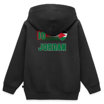 Jordan - Kids Premium Organic Zip-up Hoodie - black - Back - AI Model Kid Male (0cm)