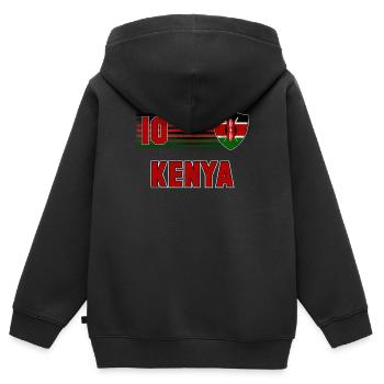 Kenia - Kinder Premium Organic Zip Hoodie - Schwarz - Hinten - AI Model Kid Male (0cm)