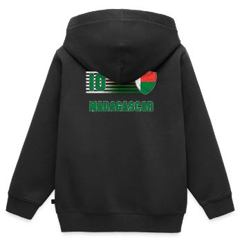 Macédoine - Sweat Premium à capuche zippé enfant bio - noir - Dos - AI Model Kid Male (0cm)