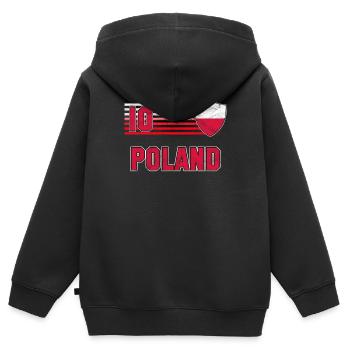Polen - Kinder Premium Organic Zip Hoodie - Schwarz - Hinten - AI Model Kid Male (0cm)