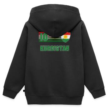 Kurdistan - Kinder Premium Organic Zip Hoodie - Schwarz - Hinten - AI Model Kid Male (0cm)